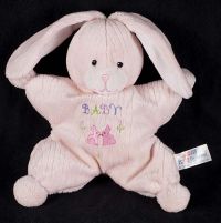 Kids Preferred Bunny Rabbit "Baby" Pink Star Plush Lovey Toy